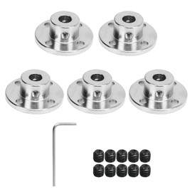 5Pcs Silver Flange Coupling Connector Kit 7mm Inner Diameter Steel Guide Shaft Support Coupler