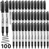 Extrapins 96 Pack Permanent Markers Bulk, Black Permanent Marker Set,