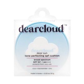 dearcloud Dear Sun Perfecting SPF Cushion – Color Adapting Sunscreen, Korean Sunscreen SPF 50+ (.53 oz)