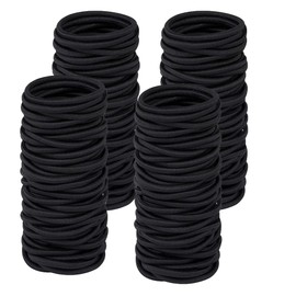 Pagabach Black Hair Ties Hair Elastics Rubber Bands No Damage for Thick and Curly Hair Long-Lasting Braids Ponytails Holders All Hair Types Pain-Free Hair Accessories for Women or Men 50 PCS 4MM