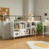 8-Cube Bookshelf 2 Tier Modern Bookcase with Legs, 11in Shelf