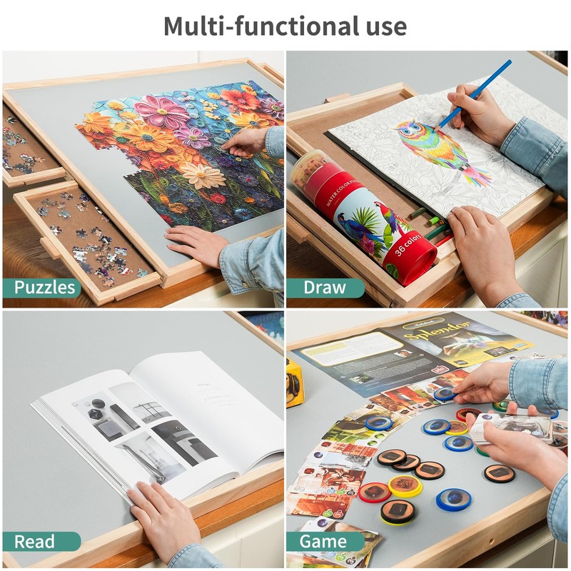 DIKASHI 1500 Pieces Tilting & Rotating Puzzle Board, 34.25" ×