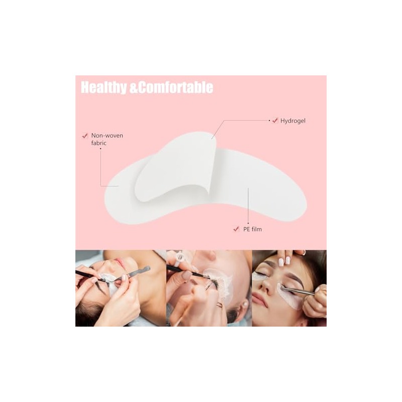100 pares de parches para extensiones de pestañas, sin pelusa,