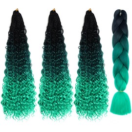 Bohemian Boho Box Braids Chrochet Hair With Curly Ends Synthetic Hair (C7)