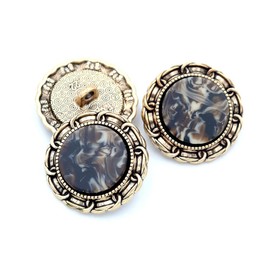 5Pcs Metal Rhinestone Botton Round Shape Button for Sewing DIY Crafts Jewelry Making(Dark Brown,18mm)