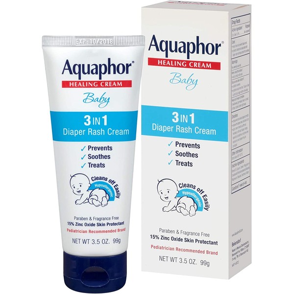 Aquaphor Baby Healing Cream 3 In 1 Diaper Rash 3.5 Ounce (100ml)