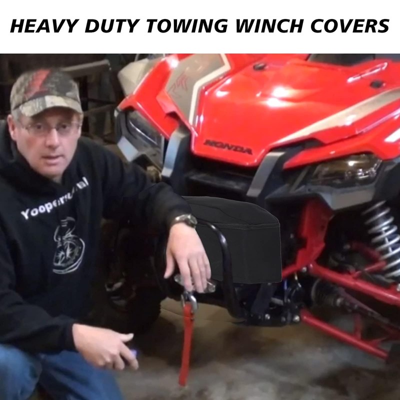 Winch Cover,Heavy Duty UV-resistant Waterproof Winch Protective Cover with Drawstring,Indoor/Outdoor