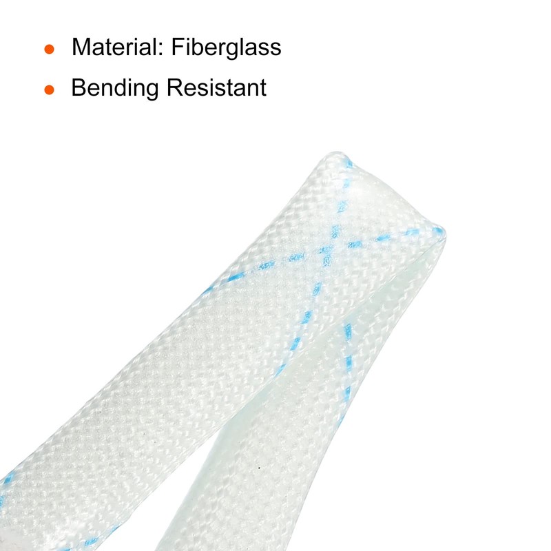 sourcing map Fiberglass Heat Shield Sleeve 1m x 7mm Insulation