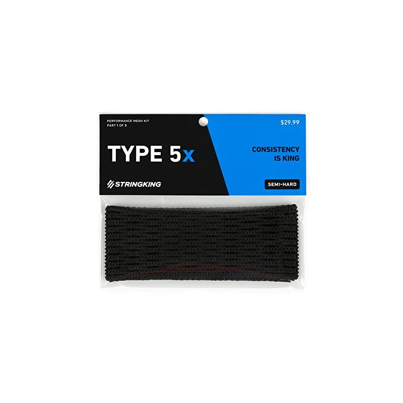 StringKing Type 5X Semi-Hard Lacrosse Mesh Piece (Black)