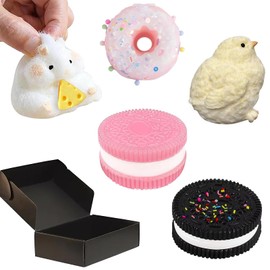 5Pcs Squishy Toys Set, Chicken Squeeze Toys Soft Squishy Fidget Toy Hamster Stress Relief Toy for Stress Relief Sensory Play, Soft Decompression for Kids Birthday Gifts