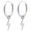 ENTREPLATA Sterling Silver Flash Earrings. Silver Hoop Earrings with Flash
