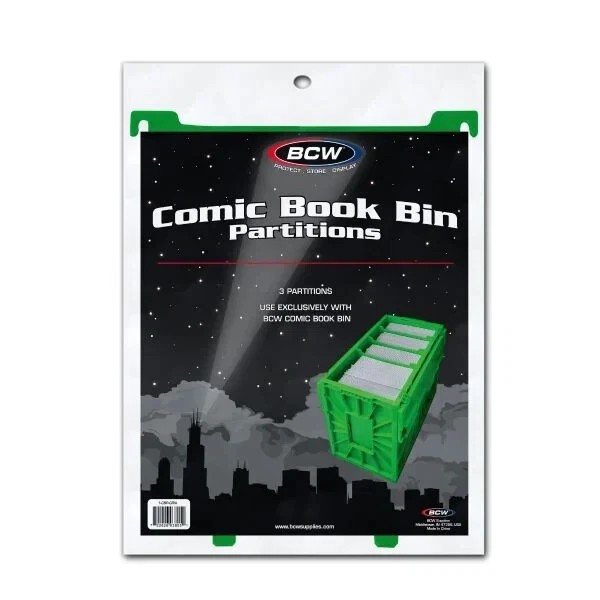 BCW Green Short or Long Comic Book Bin 3 Partitions