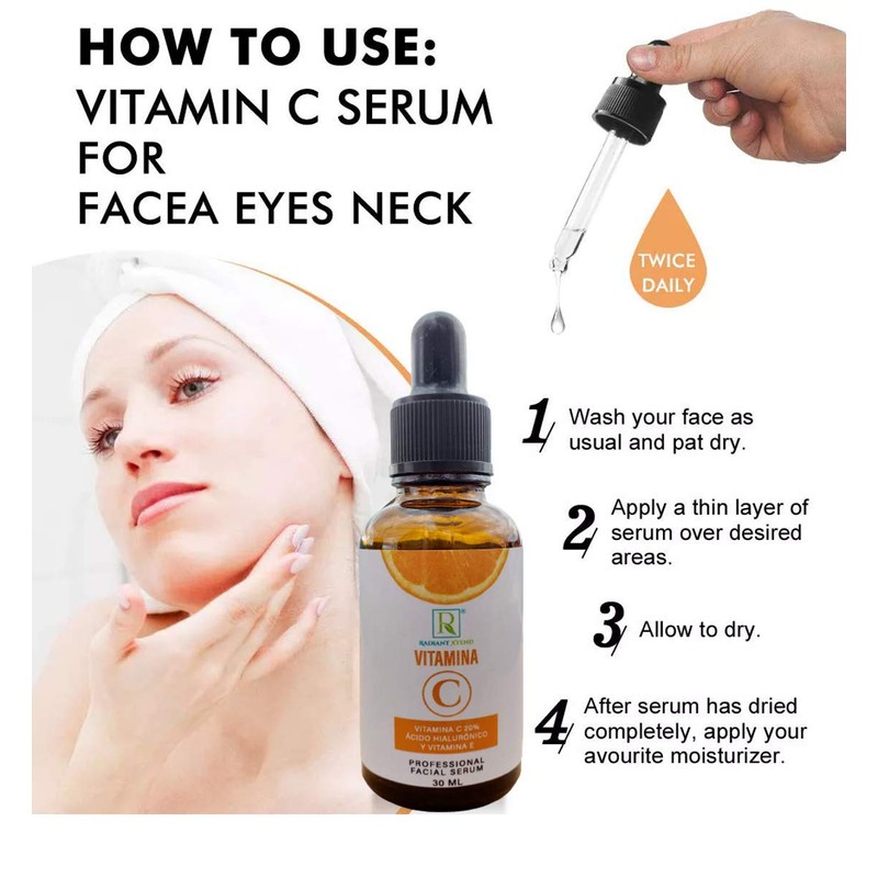 Mejor Serum con Vitamina C,E y Acido Hialuronico Alta Concentración