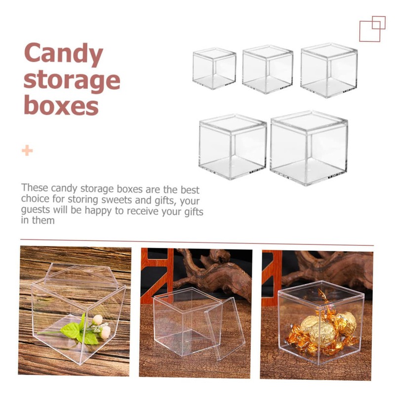 PACKOVE 5Pcs Acrylic Candy Storage Boxes Durable Multi Function Jewelry