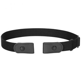 Jasgood Belt, Women's, Men's, Elastic Belt, Unisex, No Buckle, Invisible Belt, One Size Fits Most, Stylish, Casual, Quick on/off, Large Size, Black, 12 black 02, M