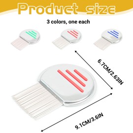 3-Pack Stainless Steel Lice Combs – Effective Nit and Lice Removal, Professional-Grade Lice Treatment for Adults and Kids