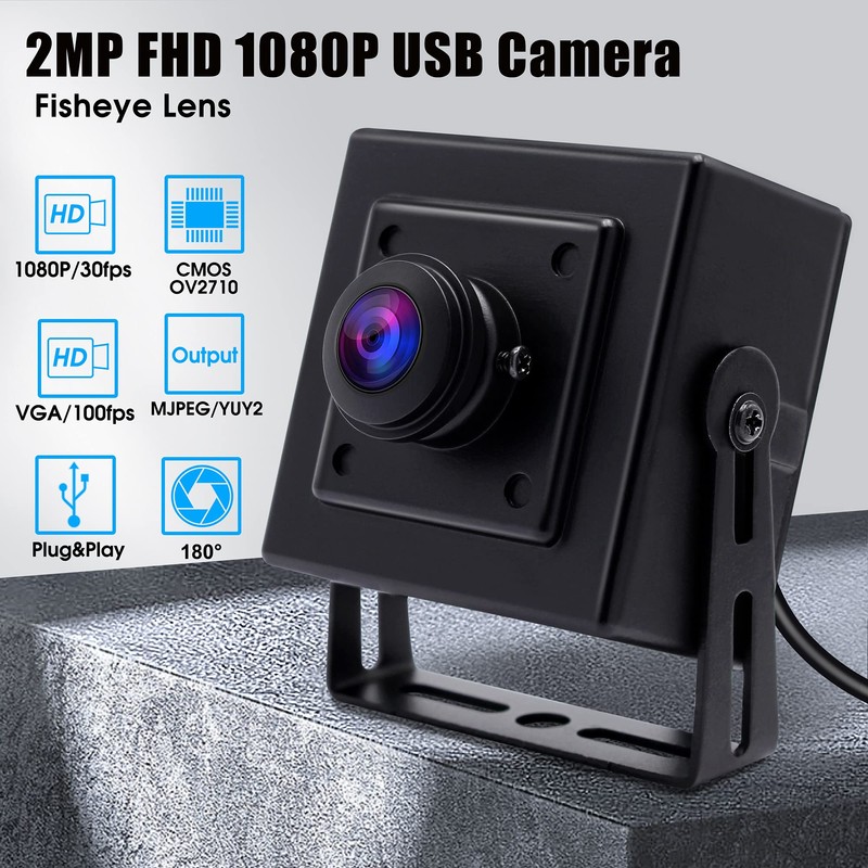 Svpro Ultra-Weitwinkel-Webcam 1080P 30fps Hochauflösende Industrie-USB-Kamera für HD-Sicherheitssystem, Plug-and-Play-Skype-Konferenzkamera,Windows,Linux,Android und