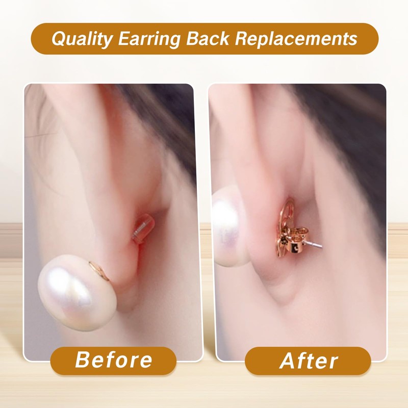 8Pcs Earring Backs for Droopy Ears Adjustable Support Backs Heavy