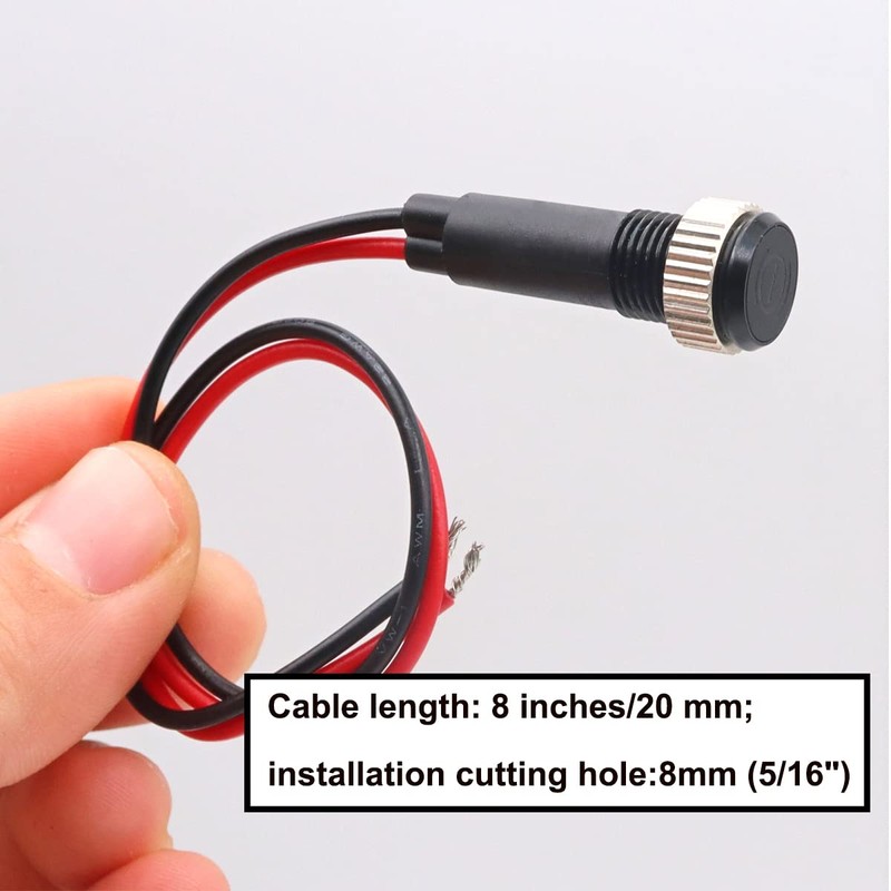 Taiss LED Indicator Pilot Dash Light (Check Engine) Yellow, 5/16"(8mm)12V