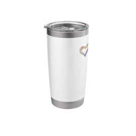 Minimalist Rainbow Heart Doodle Gay Rights Pride Ally Pocket Stainless Steel Insulated Tumbler
