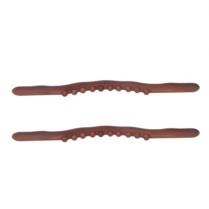 2Pcs Wooden Scraping Stick 10 Massage Dots Large Contact Wooden