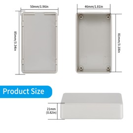 ABS Plastic Project Boxes for Electronics, Waterproof Junction Box, Electrical Project Enclosure, Black Dustproof Project Case (White Gray-3.34 x 1.96 x 0.82 inch)