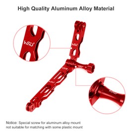 HSU (7 Pcs) All Aluminum Alloy Extension Arm Kit Metal Pole Mount Helmet Stick Extension Arm Mount for GoPro Hero 12/11/10/9/8/7/6/5 Black, DJI Osmo Action and More (11.8”/6.5”/3.3”) (Red)