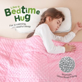 Sivio Weighted Blanket, Minky Dots Weighted Blankets,Soft and Cozy Cooling Heavy Blanket for Bed, Calm and Nap, School and Home,5lbs 36 x 48inches, Pink