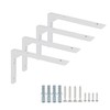 Mooche 4PCS Heavy Duty Shelf Brackets 8 inch, White Wall