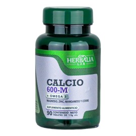 Herbalia Lab Calcio 600-m Con Magnesio Y Omega 3 - 90 Tabs