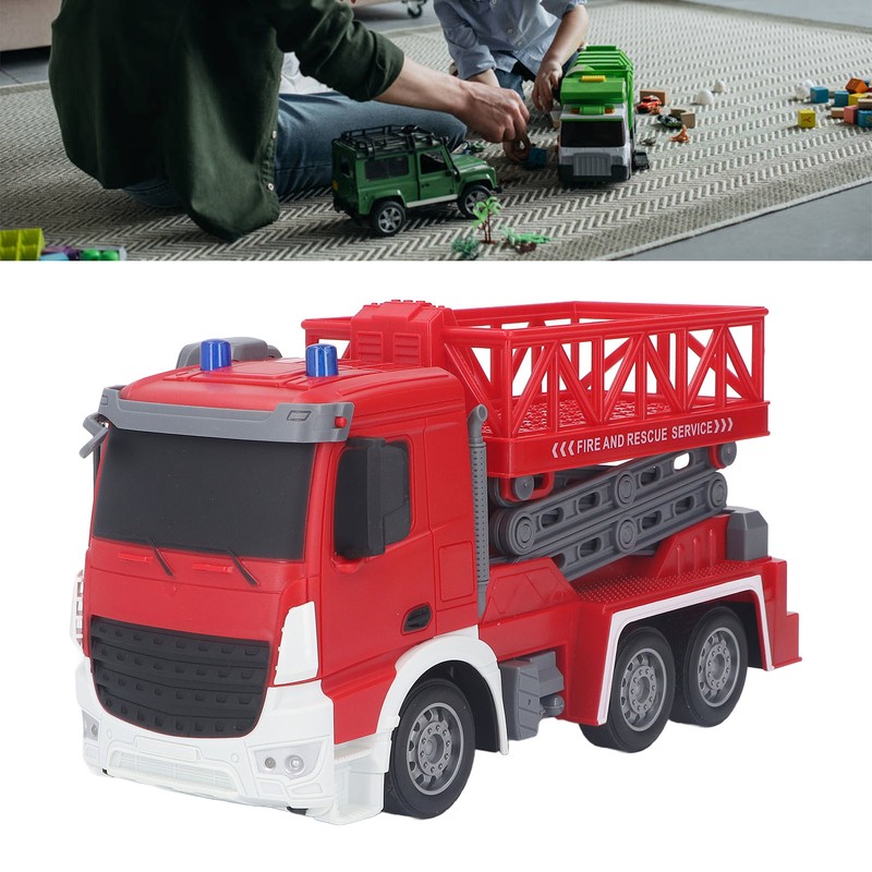 RC Remote Control Fire Truck Lift Toy Rechargeable Fire Lift