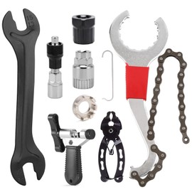 NEUSID Fahrrad Werkzeug Set, 9-teiliges Fahrradwerkzeug Multifunktional Fahrrad Kassette Removal Tool mit 5-11 Fach Fahrrad Kurbel Removal Tool Tretlager Speichenschlüssel Kurbelabzieher Kit