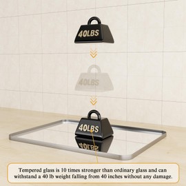 MODCART Silver Bathroom Mirrors for Wall, 55X30 Inch Rounded Rectangle Mirror, Silver Bathroom Vanity Mirror, Metal Framed Wall-Mounted Mirror（Horizontally or Vertically）