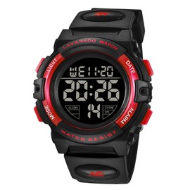 A ALPS Boys Watch, 3-15 Year Old Boys Digital Sport Outdoor Multifunctional Chronograph LED 50M Waterproof Alarm Calendar Analog Watch with Silicone Band