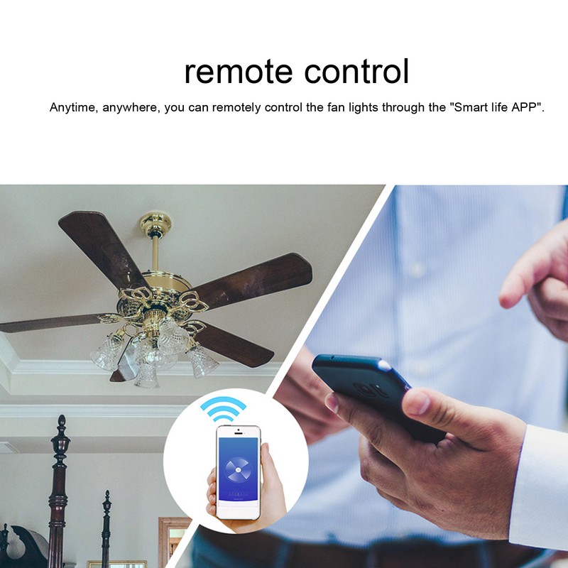 Smart WiFi Air Fan Lamp Touch Switch Voice Control Compatible