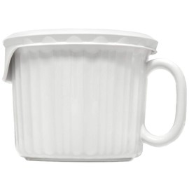 Corningware Plastic 20-Ounce Oven Safe Meal Mug with Vented Lid, French White
