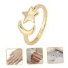 FOMIYES Open Ring Aesthetic Star Moon Ring for Women Statement