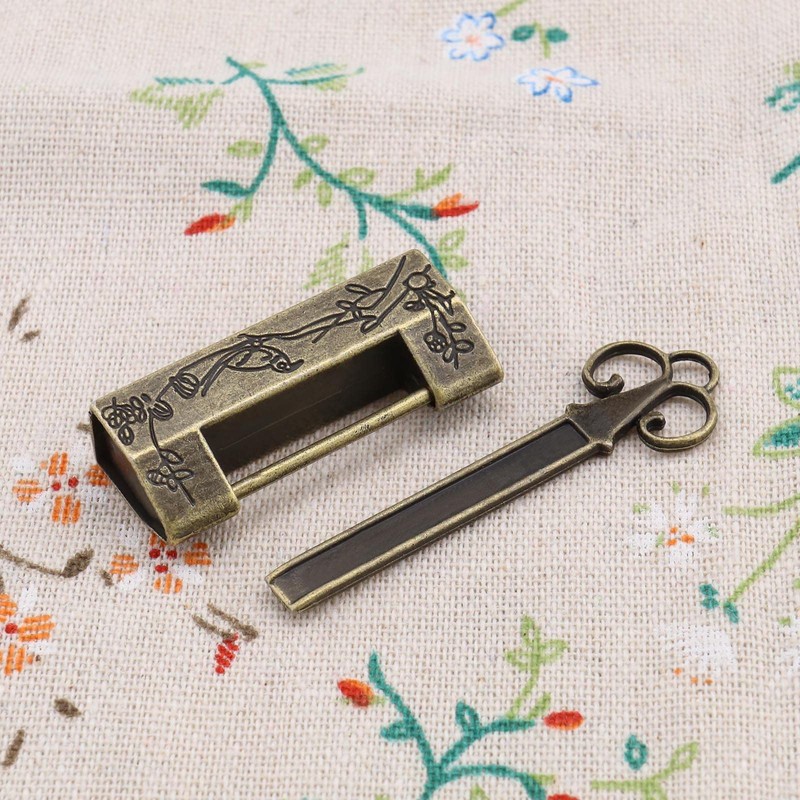 ECSiNG 2PCS Antique Padlocks with Keys Chinese Style Flower Bird