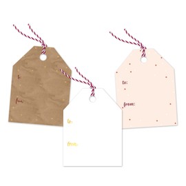 Pro Supply Global Pre Strung Gift Tag Variety Pack (Gold Trees, 24 Count)