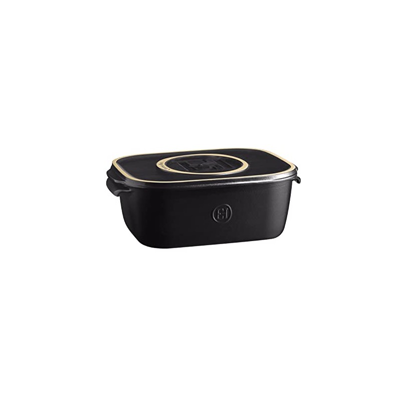 Emile Henry, Black Cheese Storage Box/Serving Platter, 12 x 8