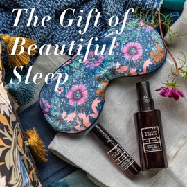 William Morris At Home Beautiful Sleep Night Time Ritual | Lavender Filled Velvet Eye Mask, Pillow Mist 50ml & Pulse Point Oil 10ml