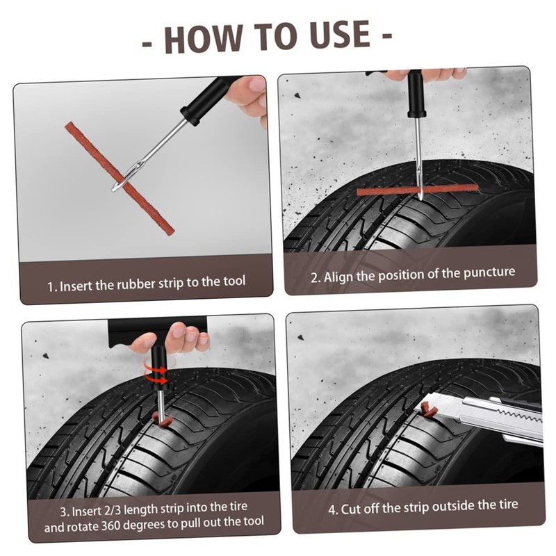 BUGUUYO 100pcs Tire Repair Strips for Car Motorcycle Quick Easy