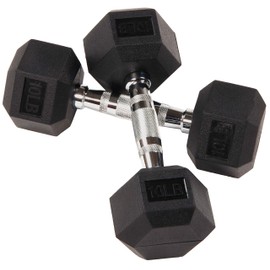 Gymnastics Power Hex Dumbbells 10 LB Pair Exercise and Fitness Weights Dumbbell for Women & Men 10 Pound Free Weights Set
