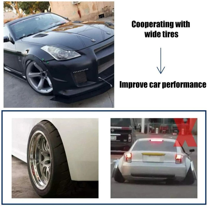 KEEPDSGN Black Fender Flares CONCAVE Widebody Wheel Arches 3.5" For