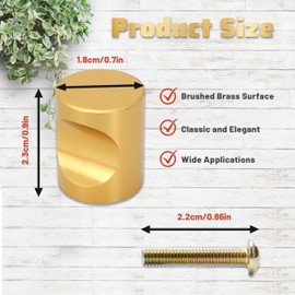 14 Pack Cabinet Knobs, 0.7in Diameter Round Matte Drawer Dresser Single Hole Solid Door Knob, Gold Knobs Cabinet Knobs Drawer Knobs Cabinet Hardware for Home Kitchen Wardrobe Drawer Cabinet