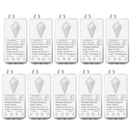 10Pcs Extra Wireless Receiver for NineLeaf Wireless Light Switch Kit, Can Pair with Different Style Wireless Light Switch, Can 't Used Separetely, Updated 80-275V, 433MHz, Easy to Pair (Receiver Only)