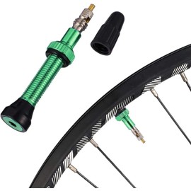 Valvula Francesa Tubeless Bicicleta sin Cámara Largo Aluminio Universal MTB 40mm | 2pzs (Verde)