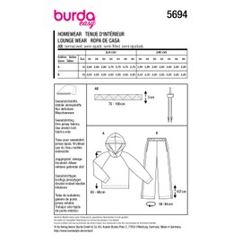 Burda Easy Sewing Pattern #5694 Women's Homewear Set Sizes 8-20