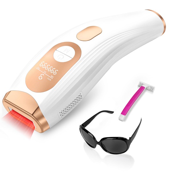 3 in 1 Women's Laser Pulsed Light Epilator with HR/SC/RA, 600NM IPL Laser Epilator, 9 Energy Levels and 999,900 Flashes Perfect for Face/Back/Bikini/Body