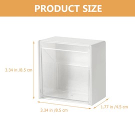 Alipis Pack of 4 Storage Boxes for Wall Makeup Organisers Holder Wall Mount Bathroom Holder Cotton Buds Holder Pads Organiser Organiser Office P.s White Lipstick